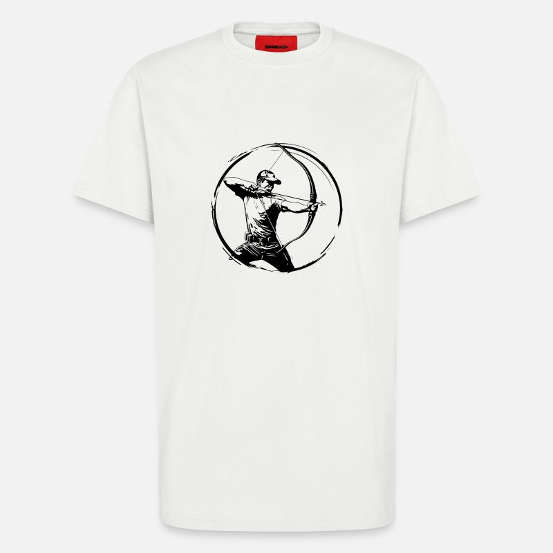 Bogenschießen Mann Silhouette - T-Shirt - made by SPREAD - OFF WHITE