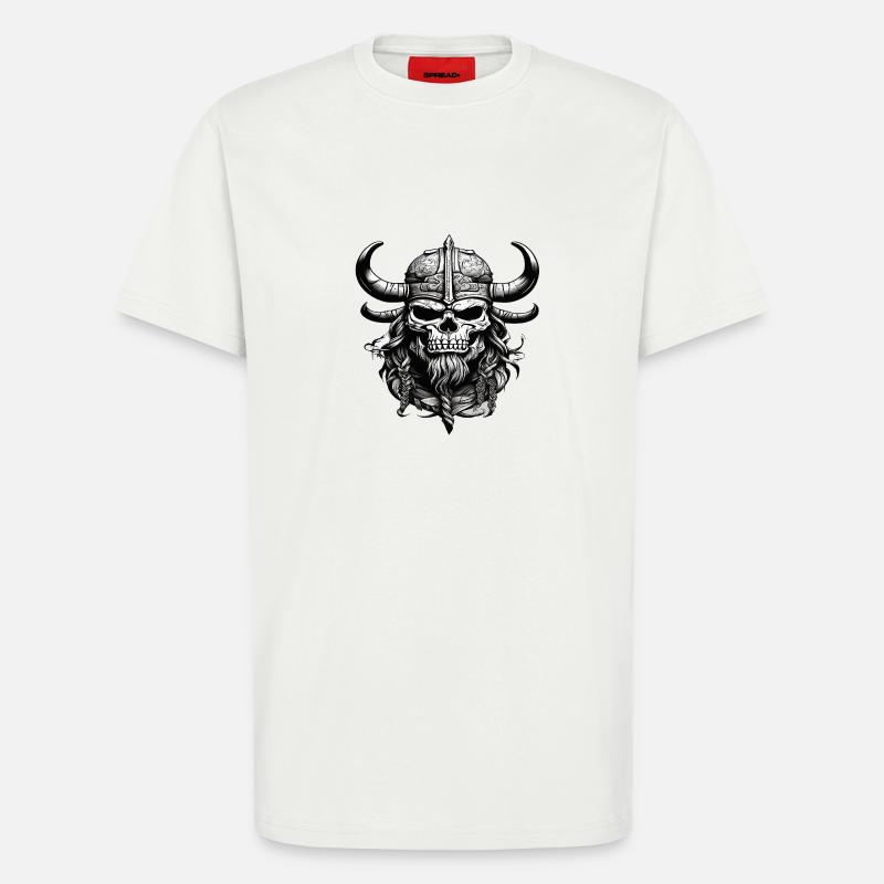 Wikinger Schädel - T-Shirt - made by SPREAD - OFF WHITE