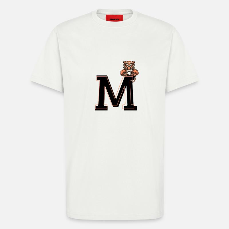 Letter m tiger - gift idea - T-Shirt - made by SPREAD - OFF WHITE