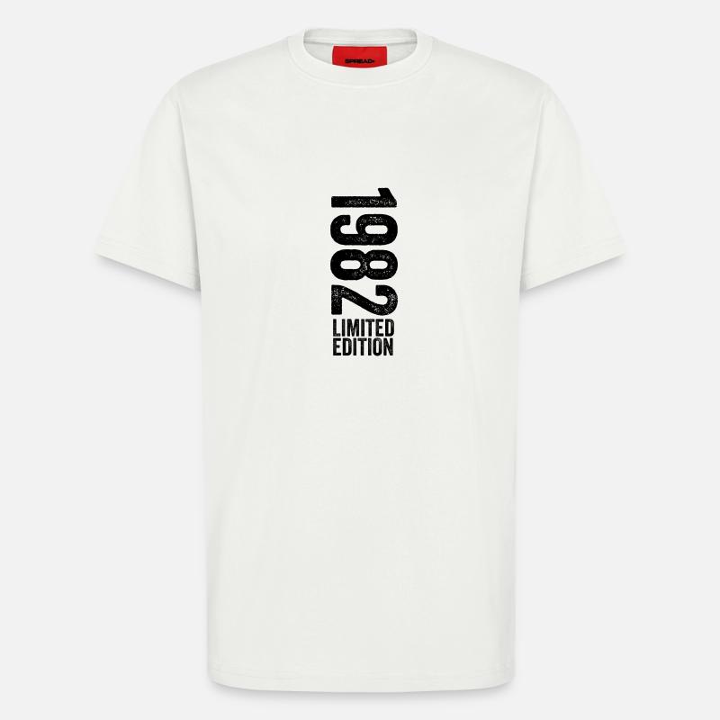 1982 - Edition Limitée 1982 Anniversaire - T-shirt bio décontracté fabriqué en UE - OFF WHITE