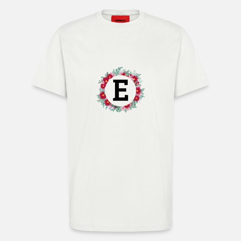 Buchstabe e Blumenkranz - T-Shirt - made by SPREAD - OFF WHITE