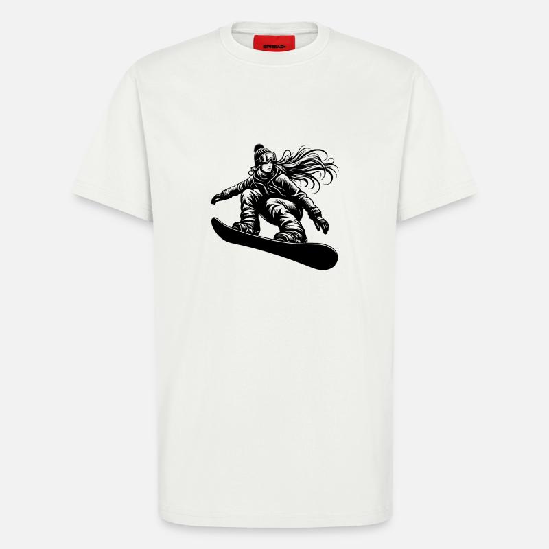 Snowboarderin Cooles Snowboard Design - T-Shirt - made by SPREAD - OFF WHITE
