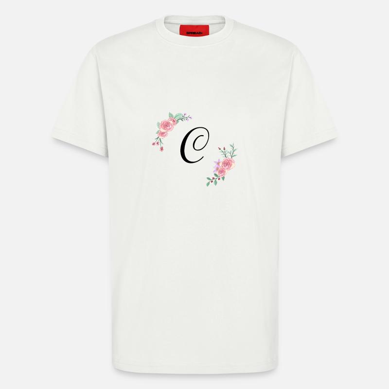 Rosa Blumenbuchstabe c - T-Shirt - made by SPREAD - OFF WHITE