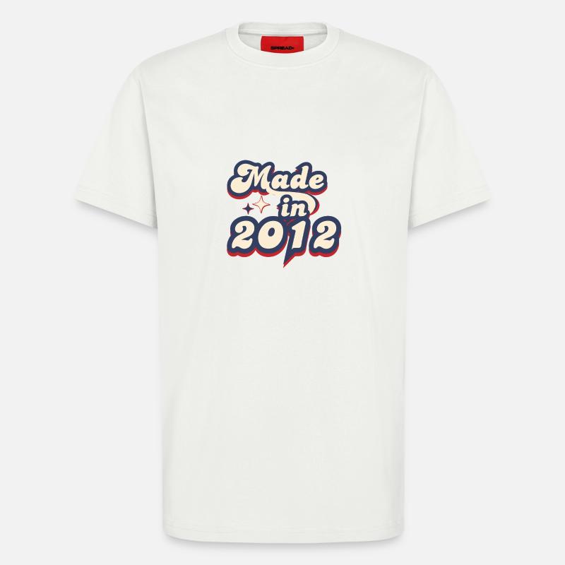 Made in 2012 retro - T-shirt bio décontracté fabriqué en UE - OFF WHITE