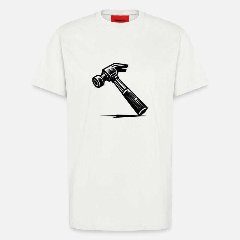 Creativity needs a carpenter's hammer - T-Shirt - made by SPREAD - OFF WHITE