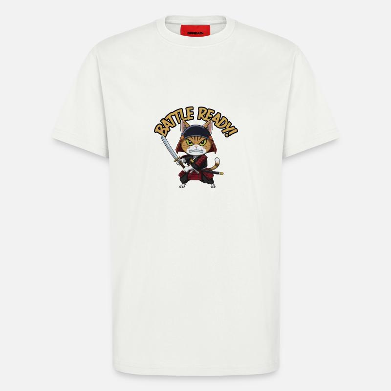 Samurai-Katze - T-Shirt - made by SPREAD - OFF WHITE