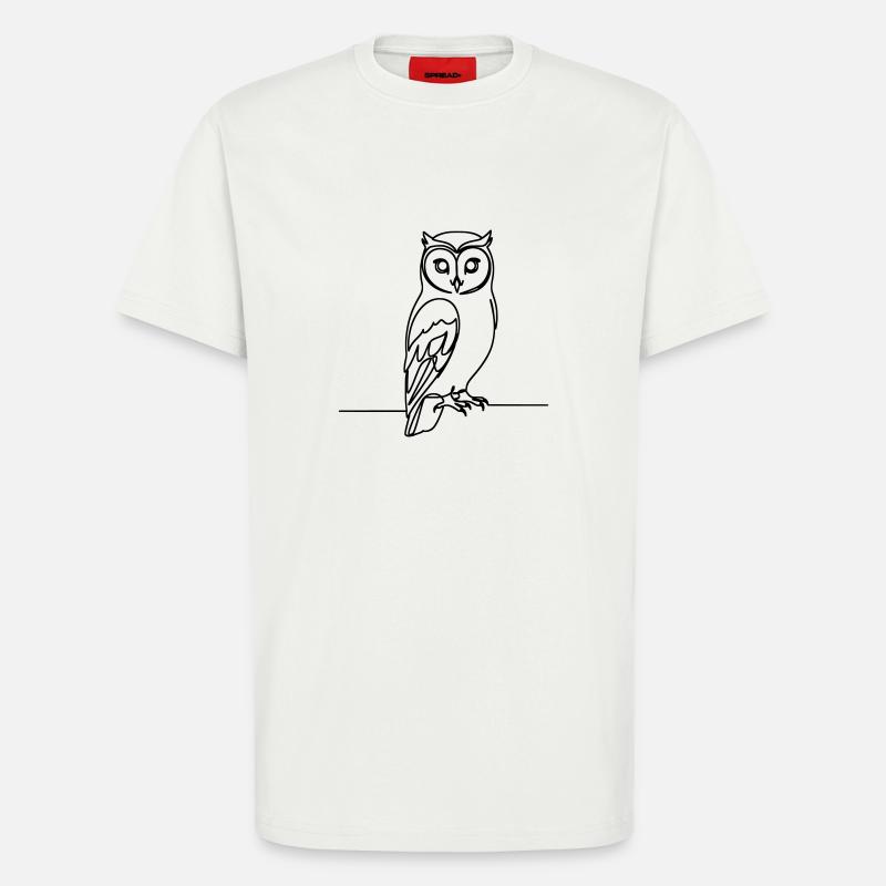 Eule Einzeilig - T-Shirt - made by SPREAD - OFF WHITE