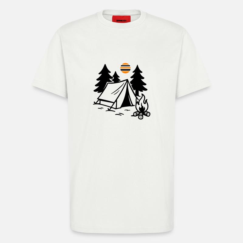 Zelt Lagerfeuer Camping - T-Shirt - made by SPREAD - OFF WHITE