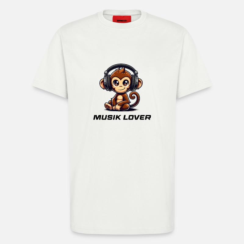 Affe Comic Musik 1 - T-Shirt - made by SPREAD - OFF WHITE