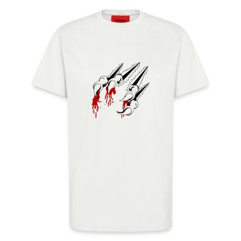 griffes 01 - T-shirt bio décontracté fabriqué en UE - OFF WHITE - Devant - Alina (178cm) & Michal (187cm)