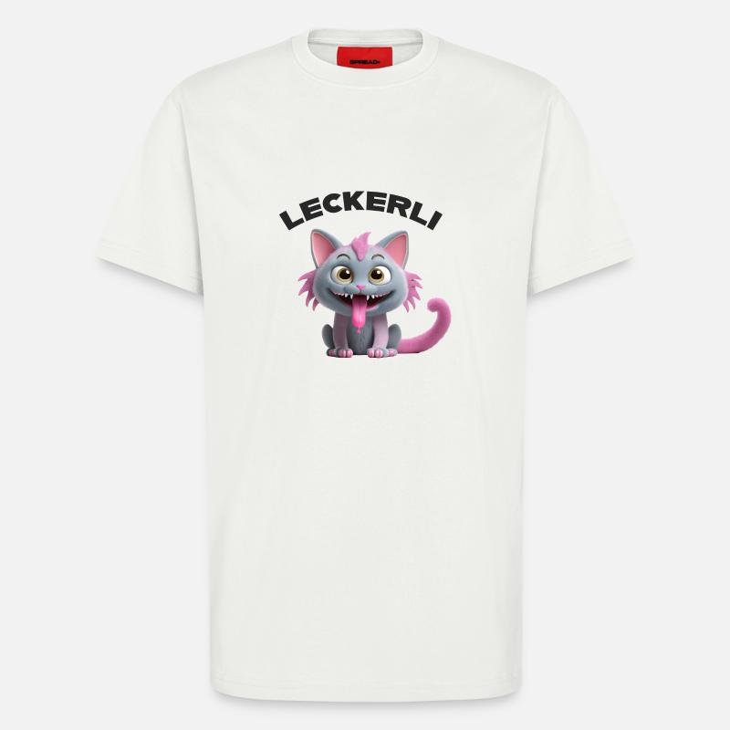 Traiter le monstre chat - T-shirt bio décontracté fabriqué en UE - OFF WHITE
