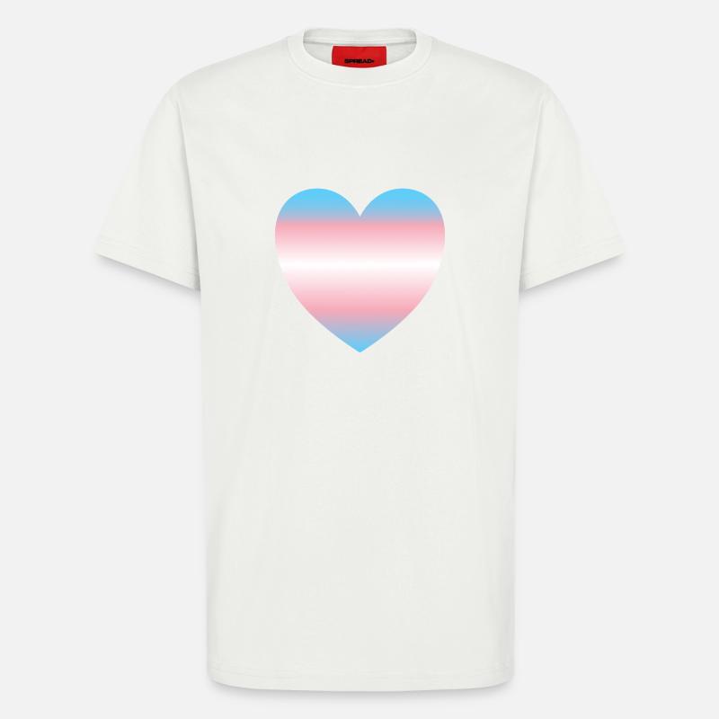 Subtle Transgender Pride heart - T-Shirt - made by SPREAD - OFF WHITE