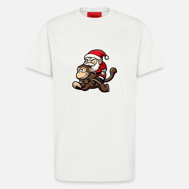 Affe Weihnachtsmann Cartoon - T-Shirt - made by SPREAD - OFF WHITE