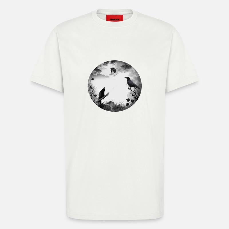 Gothic, crows, ravens - T-Shirt - made by SPREAD - OFF WHITE