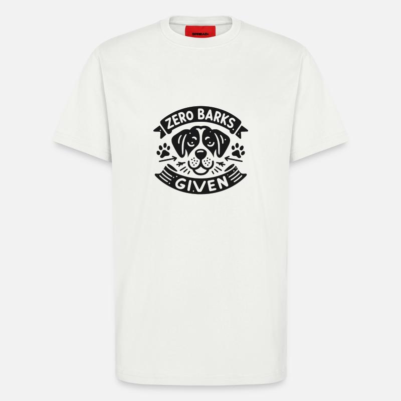 Zero Barks Given - T-Shirt - made by SPREAD - OFF WHITE