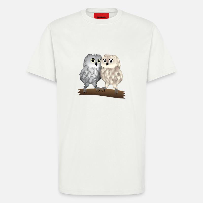 Eulen hell - T-Shirt - made by SPREAD - OFF WHITE