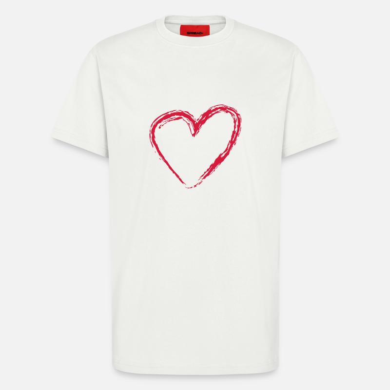 Herz Scratch Groß - T-Shirt - made by SPREAD - OFF WHITE
