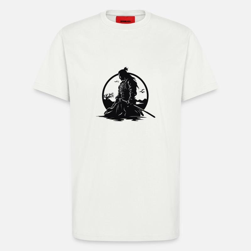Samurai Warrior Japan Landscape - T-Shirt - made by SPREAD - OFF WHITE