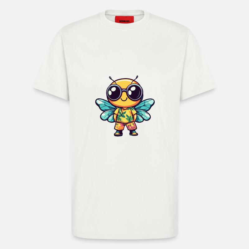 Libelle Comic Urlaub - T-Shirt - made by SPREAD - OFF WHITE