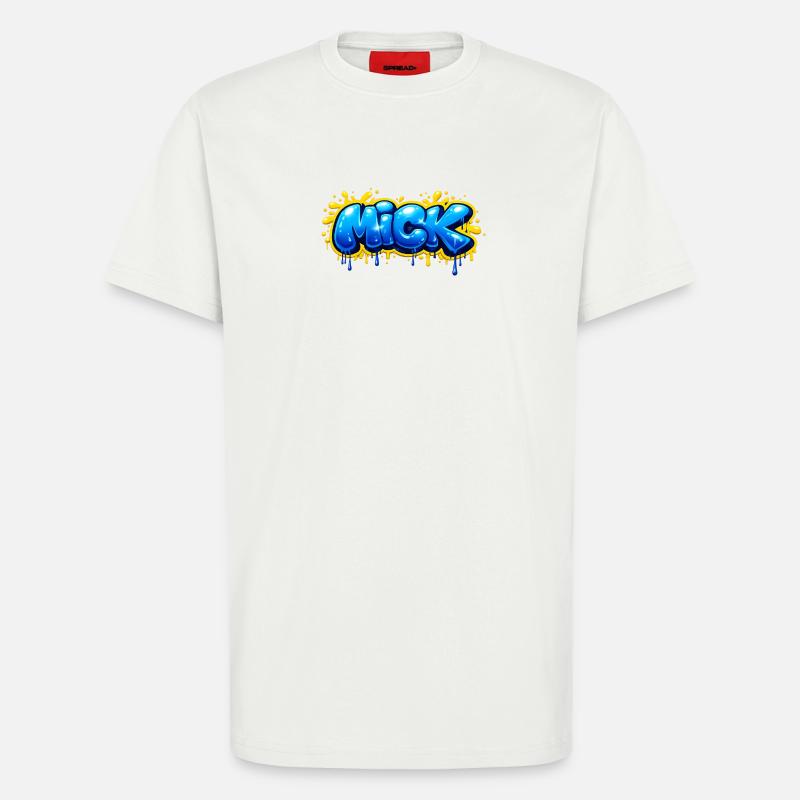 MICK GRAFFITI-NAME FÜR PERFEKTES GESCHENK DRUCKBAR - T-Shirt - made by SPREAD - OFF WHITE