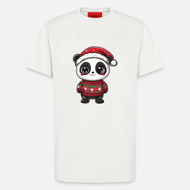 Panda Christmas Comic - T-Shirt - made by SPREAD - OFF WHITE