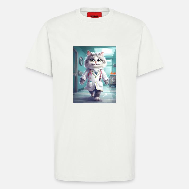 Arzt Katze Beruf Geschenk - T-Shirt - made by SPREAD - OFF WHITE