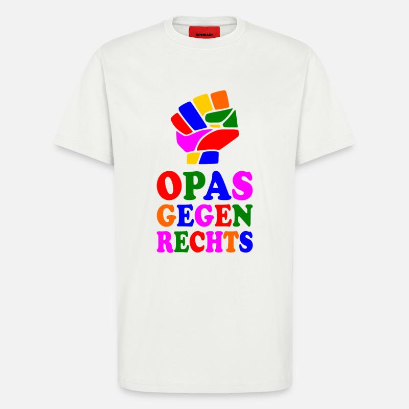 Opas gegen rechts - T-Shirt - made by SPREAD - OFF WHITE