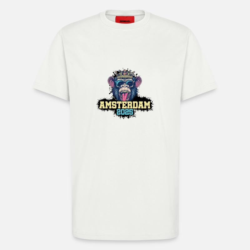 Amsterdam 2025 Affe - T-Shirt - made by SPREAD - OFF WHITE