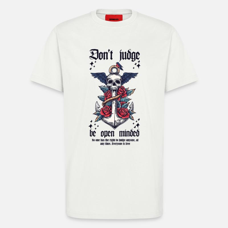 Ne jugez pas - T-shirt bio décontracté fabriqué en UE - OFF WHITE