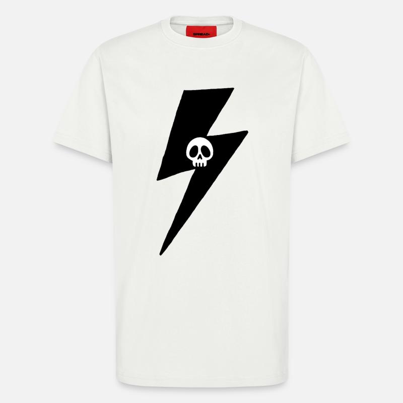 Minimalistischer Schädel Blitz - T-Shirt - made by SPREAD - OFF WHITE