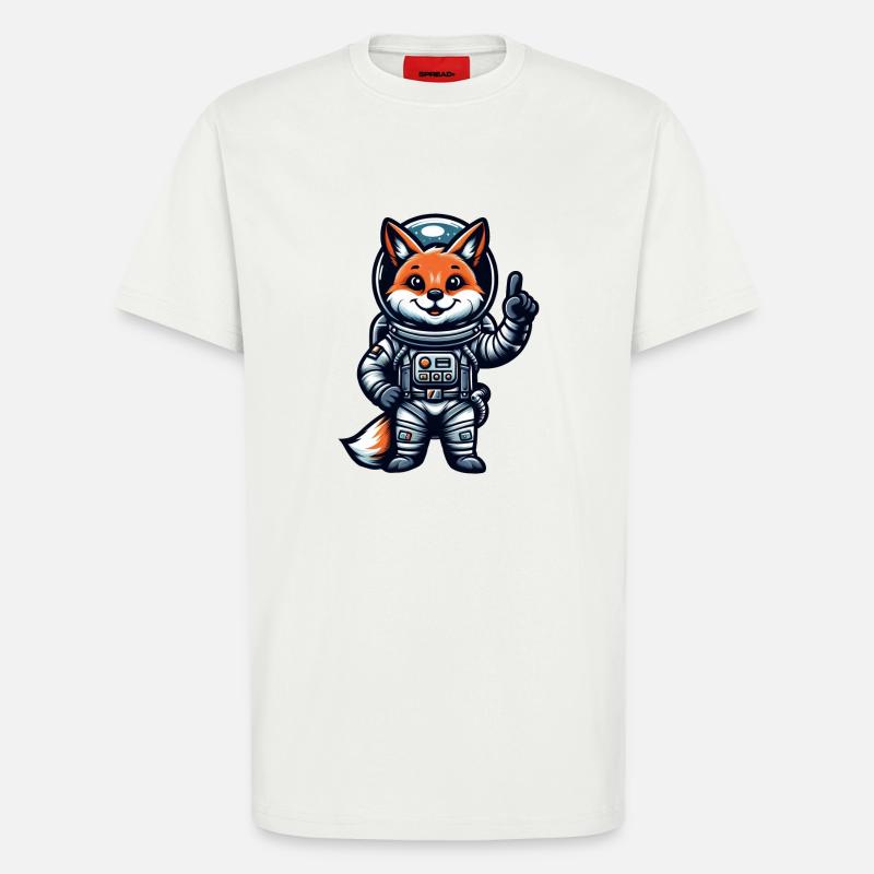 Astronaute Fox Espace Cosmonaute Univers - T-shirt bio décontracté fabriqué en UE - OFF WHITE