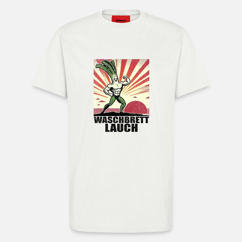 Washboard Garlic with Washboard Abs - T-Shirt - made by SPREAD - OFF WHITE
