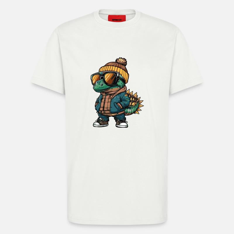 Dinosaurier stegosaurus Cool Comic - T-Shirt - made by SPREAD - OFF WHITE
