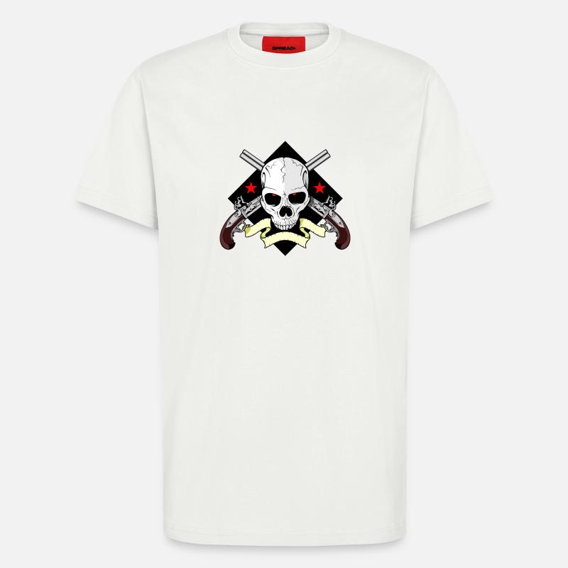 Skull mit Waffen - T-Shirt - made by SPREAD - OFF WHITE