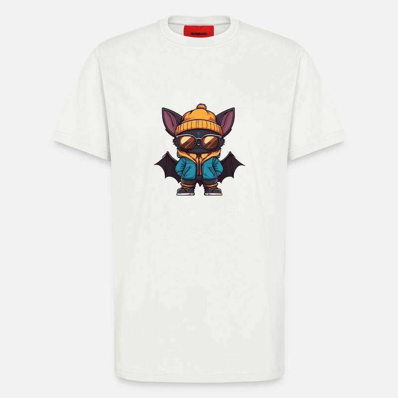 Fledermaus Winter Comic - T-Shirt - made by SPREAD - OFF WHITE