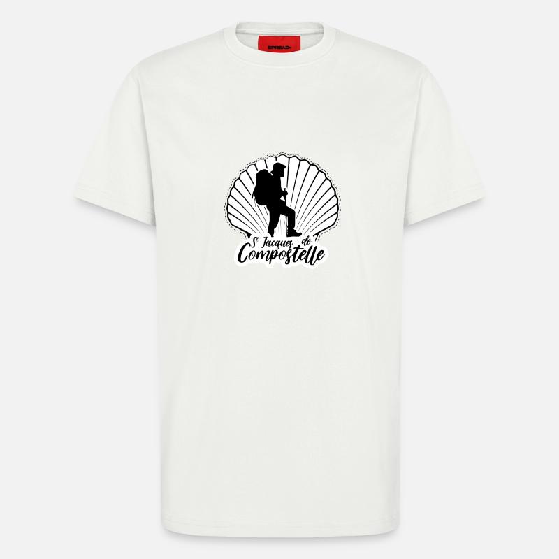 Chemin de Saint Jacques de Compostelle - T-shirt bio décontracté fabriqué en UE - OFF WHITE