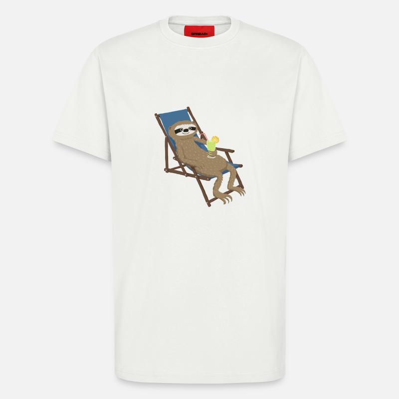 Faultier_Liegestuhl - T-Shirt - made by SPREAD - OFF WHITE