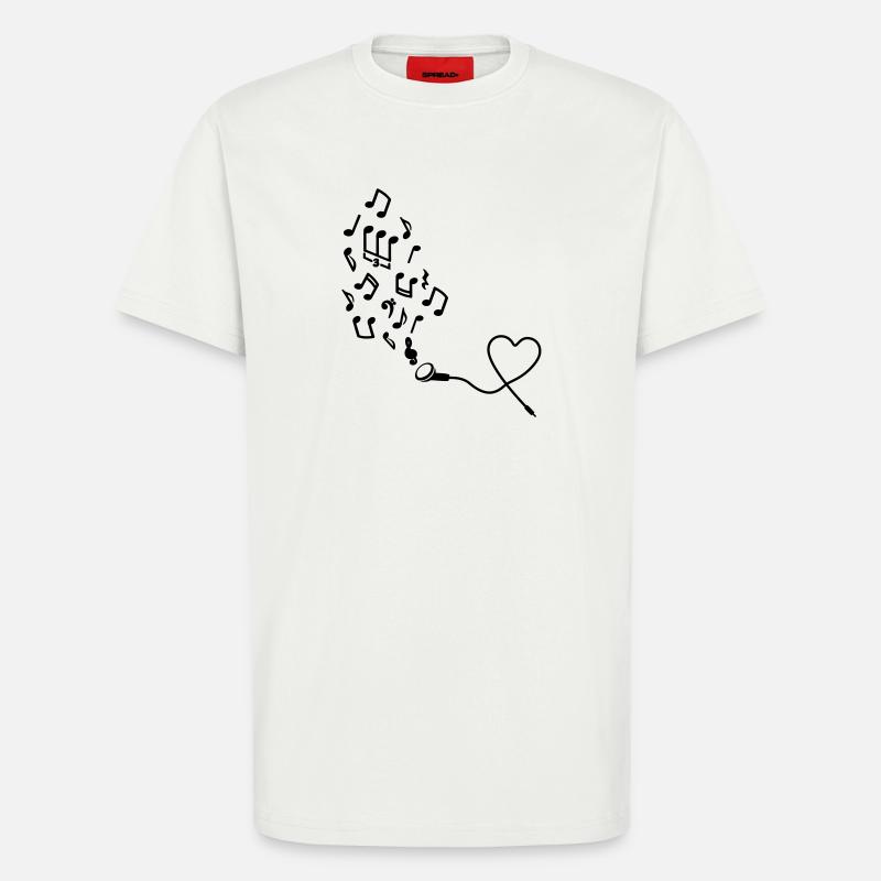 Kopfhörer mit Noten - T-Shirt - made by SPREAD - OFF WHITE