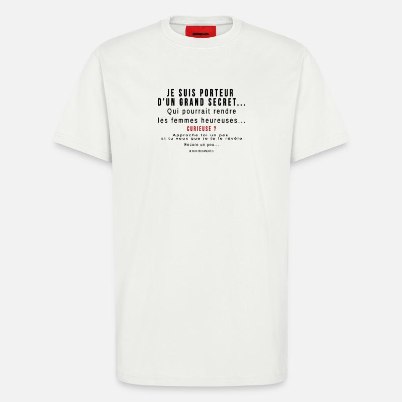 Curieuse ? Secret dévoilé - T-shirt bio décontracté fabriqué en UE - OFF WHITE
