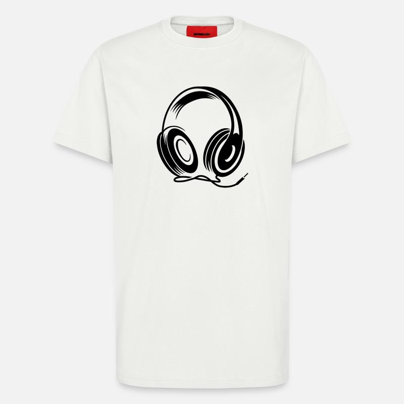 a headphone with cable - T-Shirt - made by SPREAD - OFF WHITE