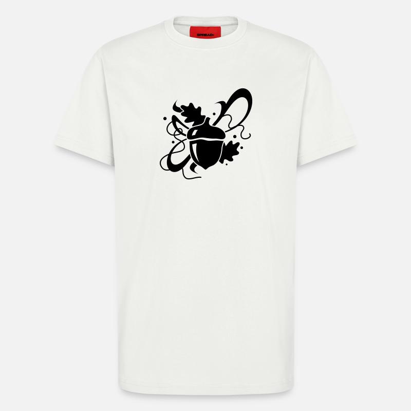 Eichel mit Eichenblätter - T-Shirt - made by SPREAD - OFF WHITE