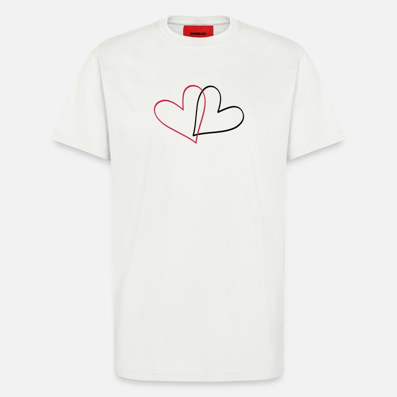 Herzen Herz Geschenkidee Partnerlook - T-Shirt - made by SPREAD - OFF WHITE