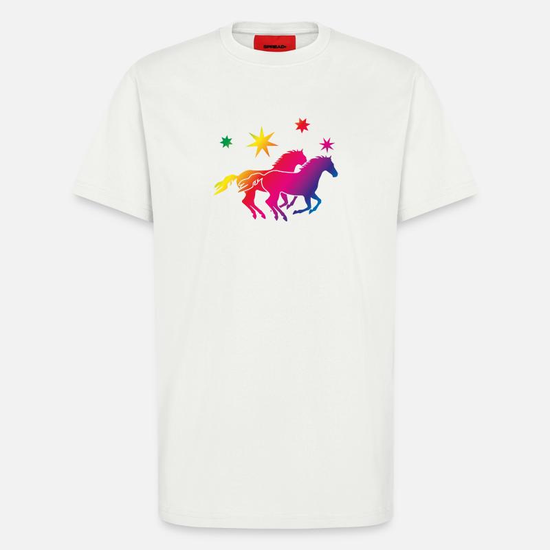 Regenbogenpferde Sternenglanz - T-Shirt - made by SPREAD - OFF WHITE