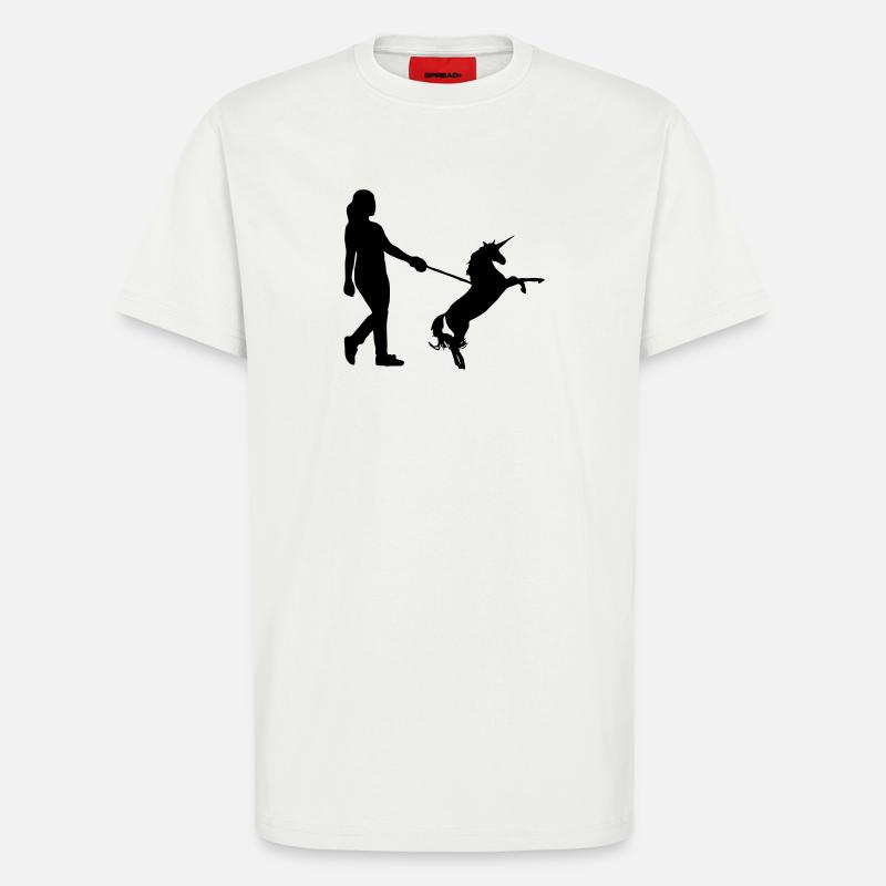 Einhorn Gassi - Einhörner, Haustier, Geschenk - T-Shirt - made by SPREAD - OFF WHITE