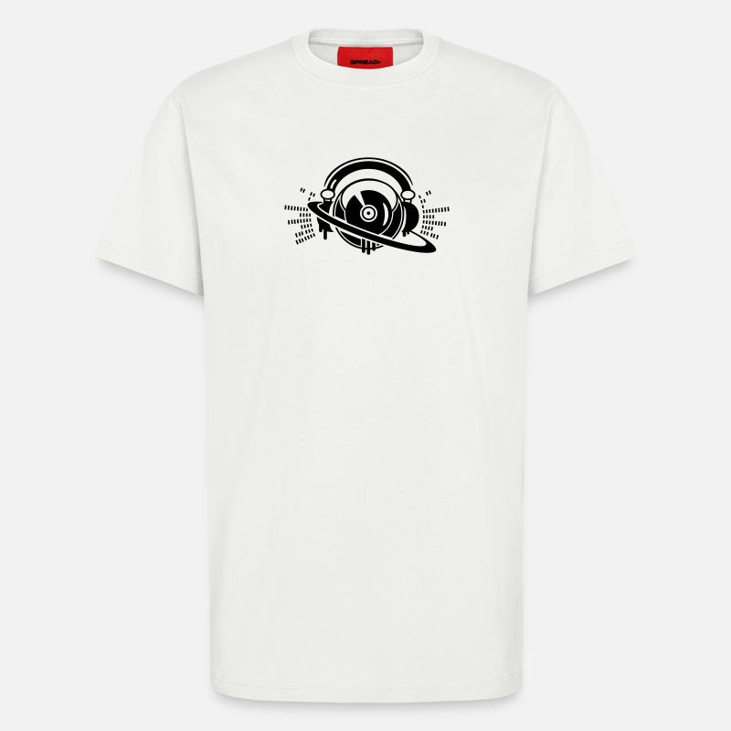 DJ- Plattenpult mit Kopfhörer Logo - T-Shirt - made by SPREAD - OFF WHITE