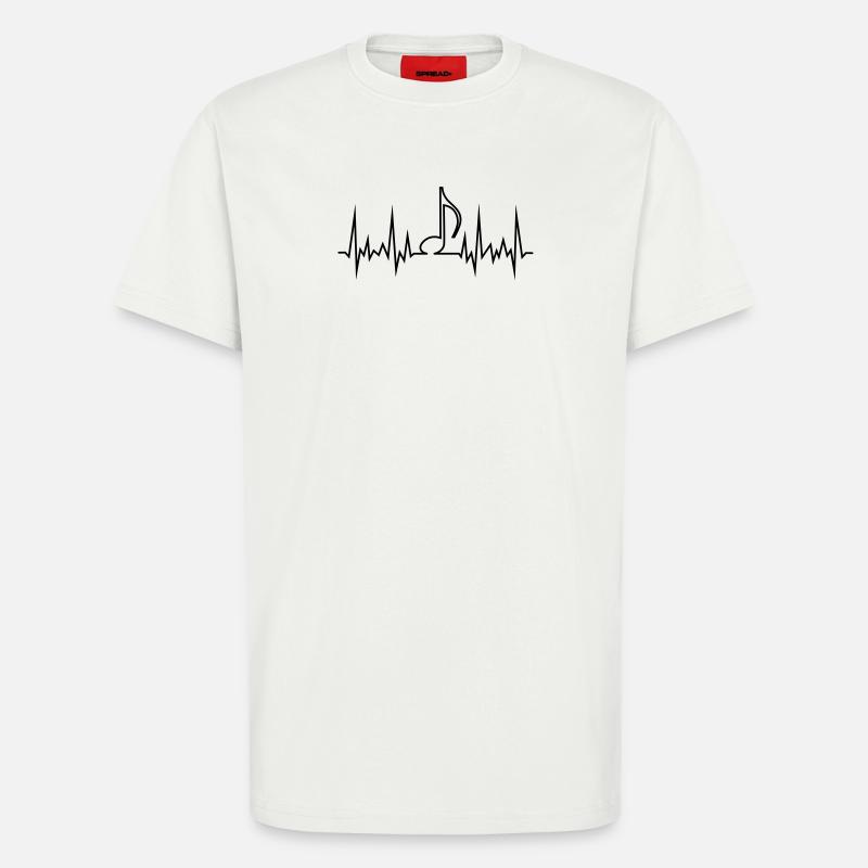 wave_note - T-shirt bio décontracté fabriqué en UE - OFF WHITE