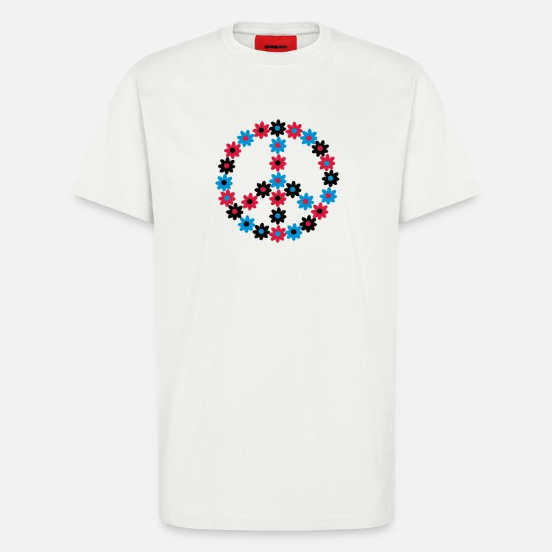 Blumen Friedenszeichen - T-Shirt - made by SPREAD - OFF WHITE