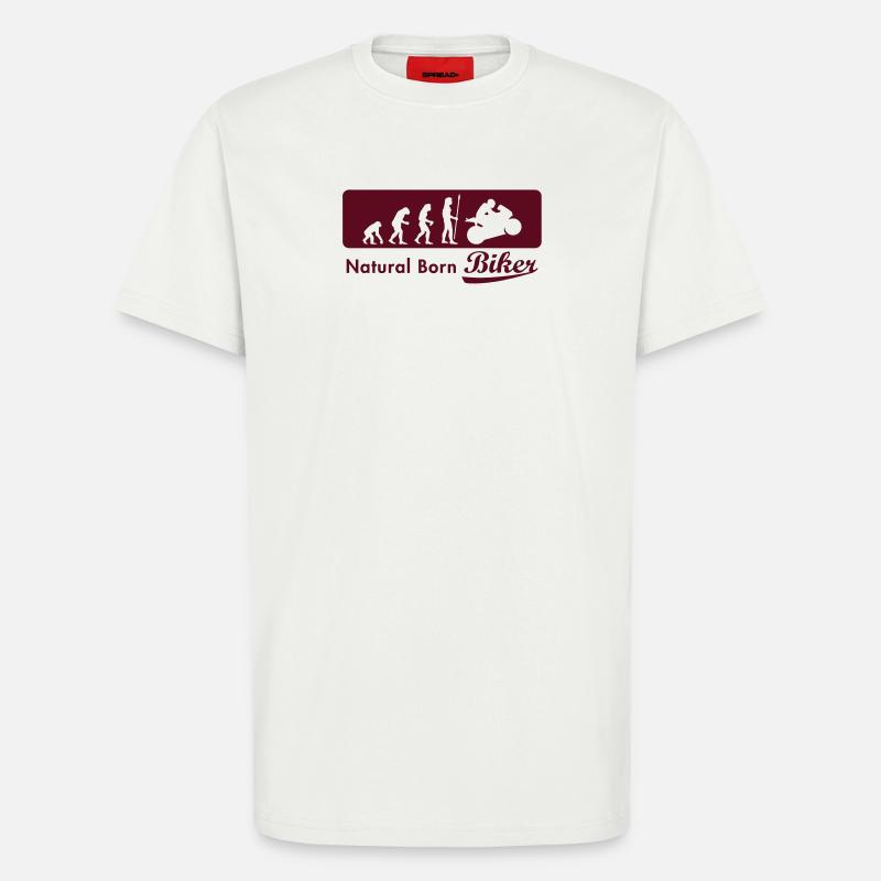 evolution_biker - T-shirt bio décontracté fabriqué en UE - OFF WHITE