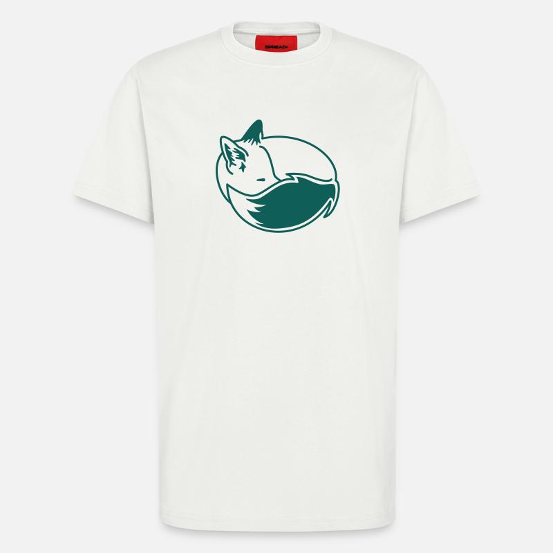 Fuchs eingekuschelt – Kawaii Fox Cartoon Design - T-Shirt - made by SPREAD - OFF WHITE