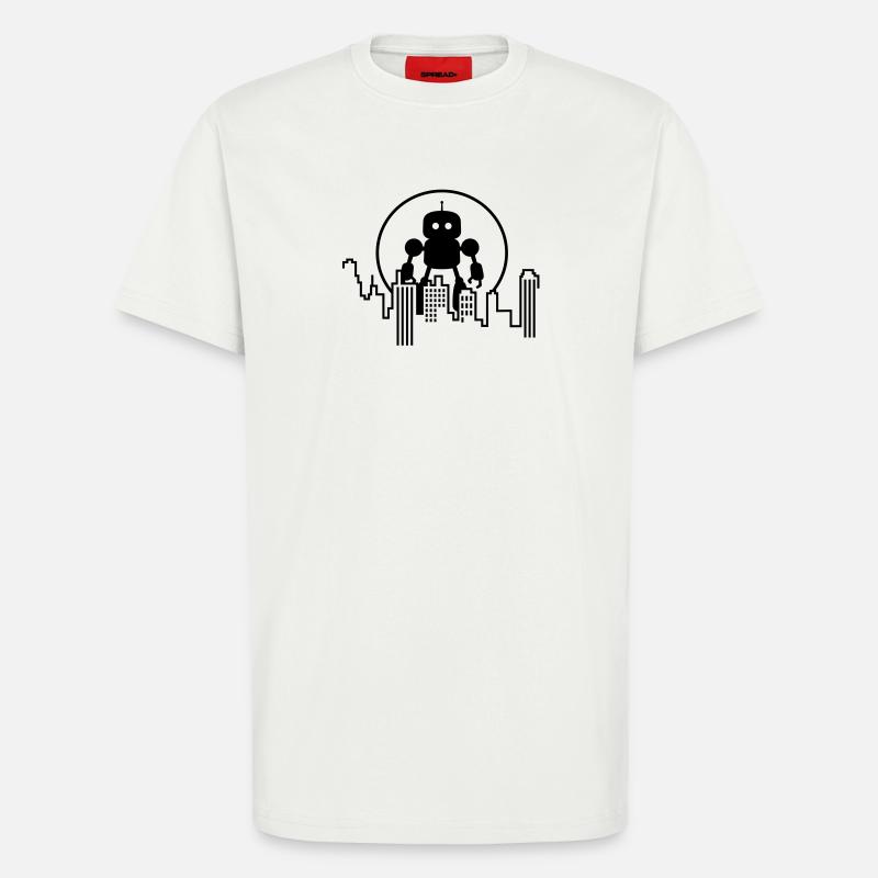 Futuristische Robot Skyline – Android - T-Shirt - made by SPREAD - OFF WHITE